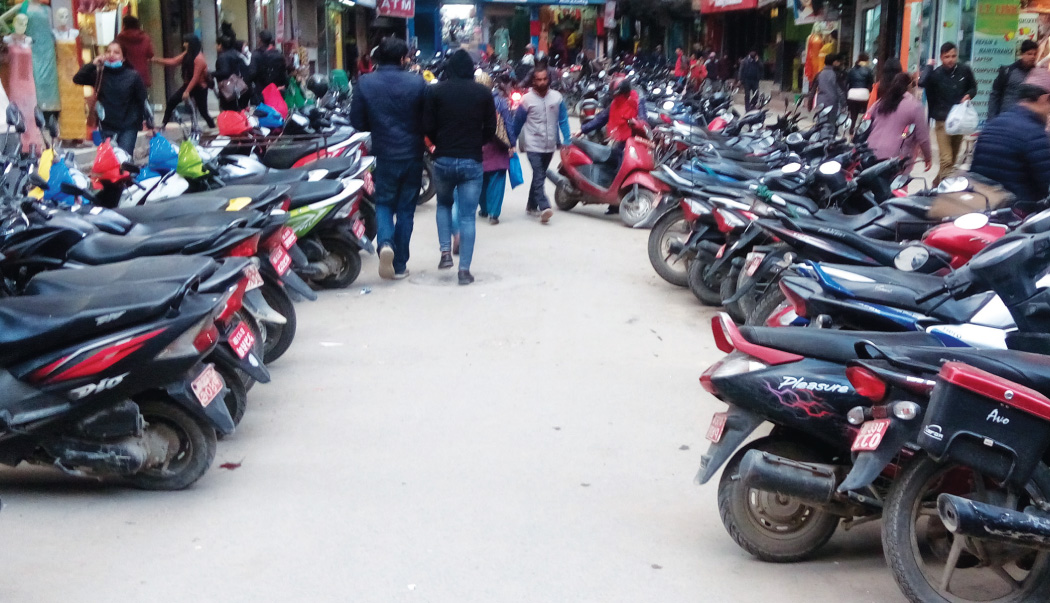 सडक किनारमै पार्किङ